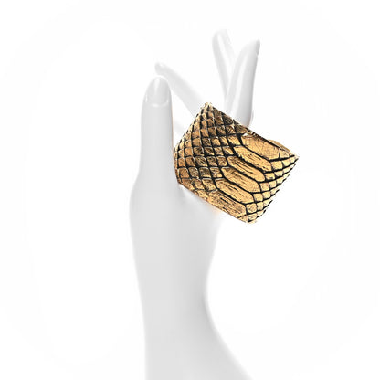 Saint Laurent Brass Snake Cuff Bracelet Gold 2 of 4