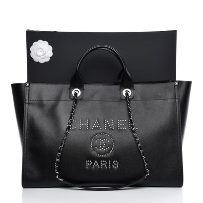 Chanel Caviar Extra Large Studded Deauville Tote Black 9 of 9