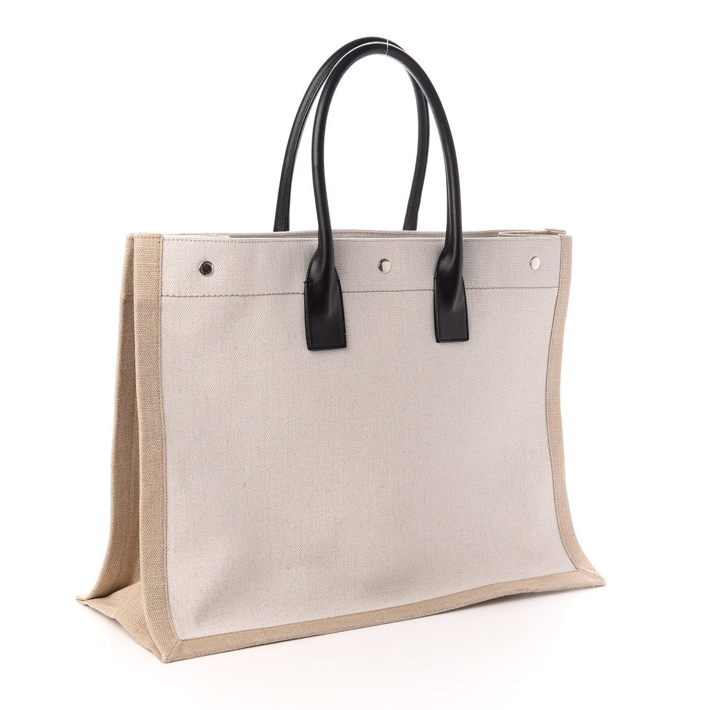 Linen Calfskin Rive Gauche Tote Optic White
