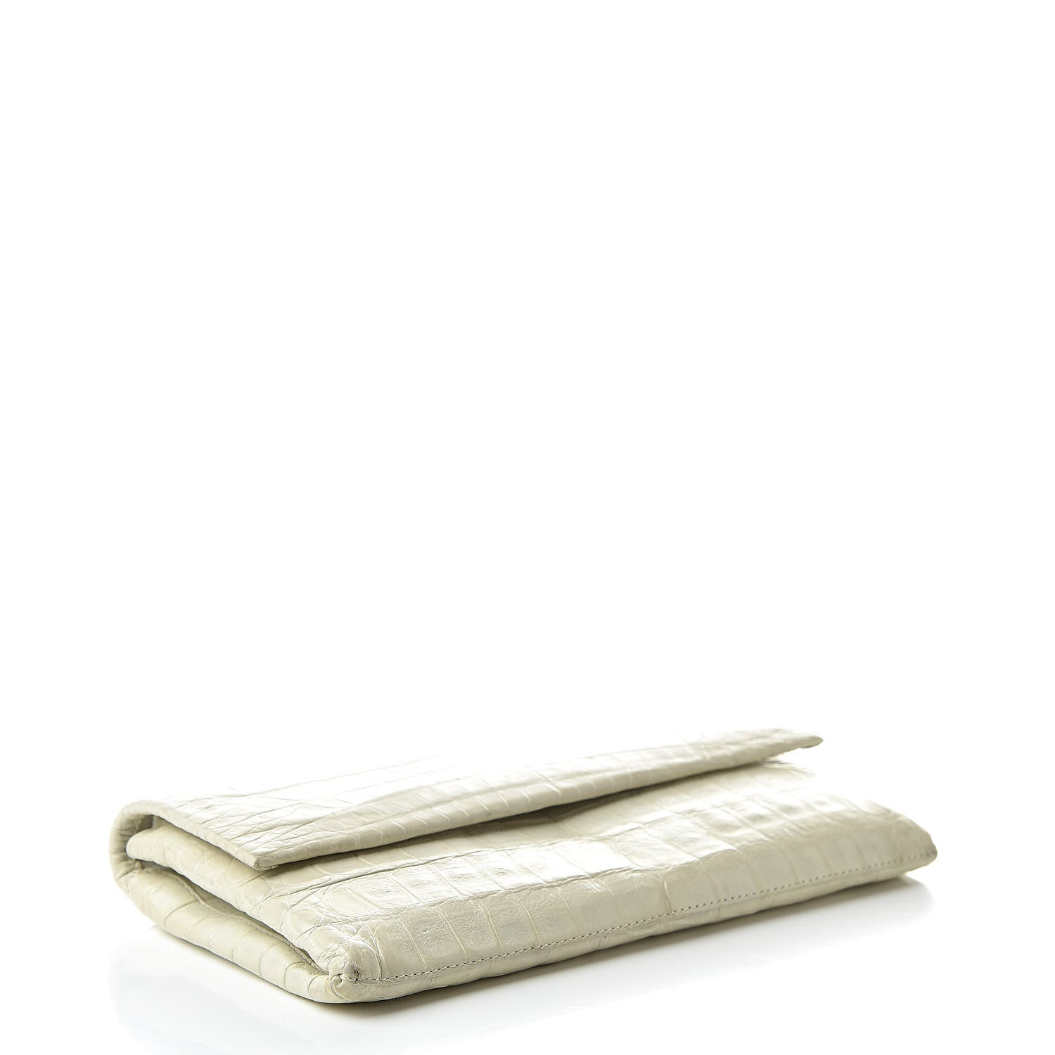 Nancy Gonzalez Crocodile Flap Clutch Wallet White 4 of 14