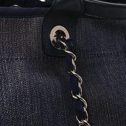 Chanel Denim Large Deauville Tote Blue Orange 13 of 13