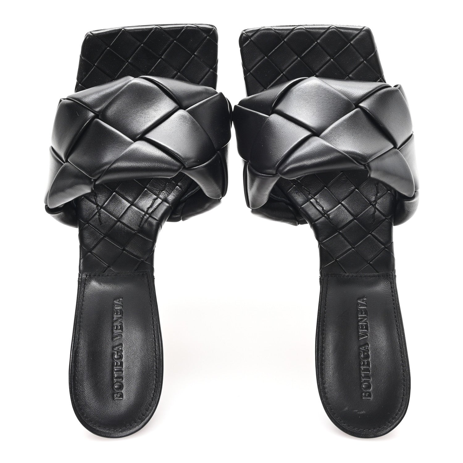 Bottega Veneta Nappa Maxi Intrecciato Lido Mule Sandals 38.5 Black 2 of 9