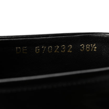 Saint Laurent Glazed Calfskin Le Loafer 15 Penny Slippers 38.5 Black 19 of 20