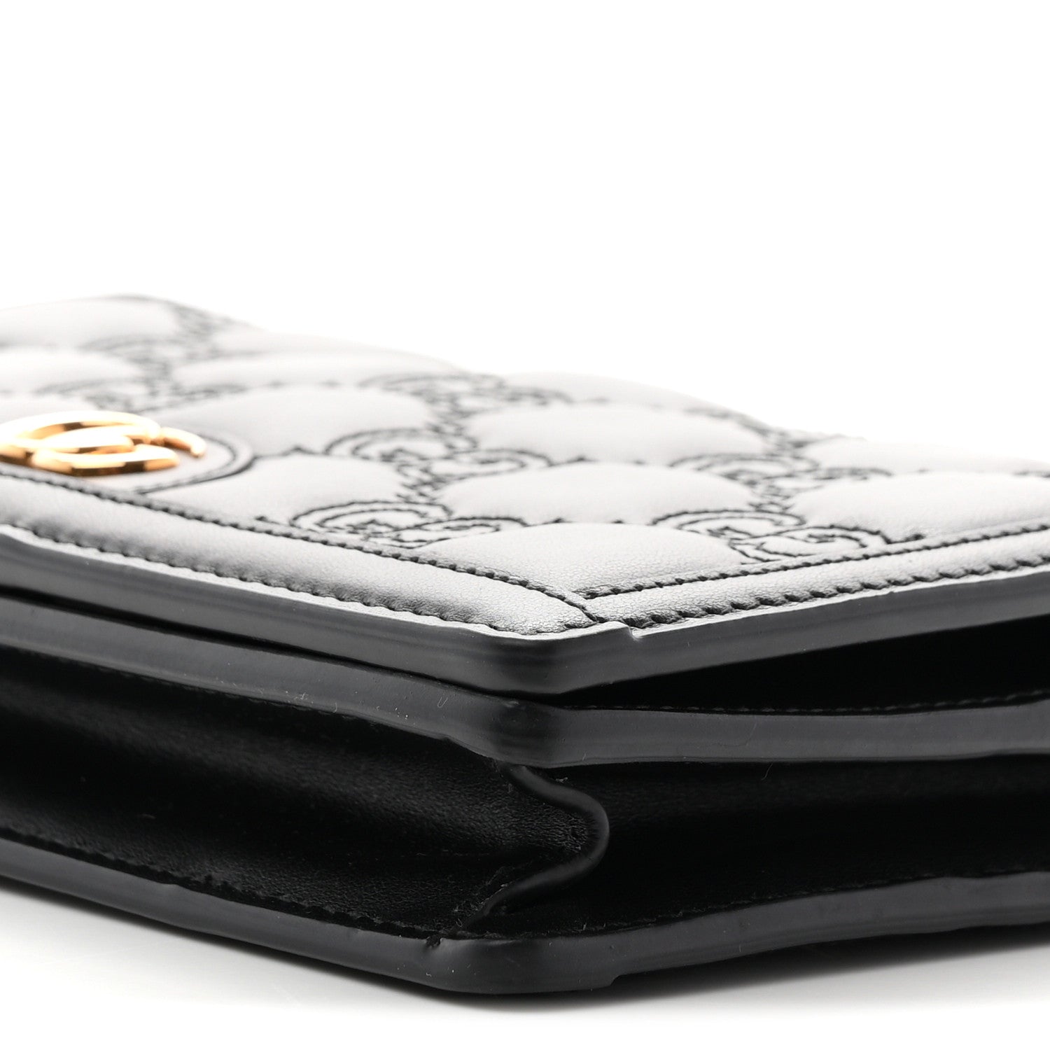 Gucci Calfskin GG Matelasse Chain Wallet Black 9 of 10