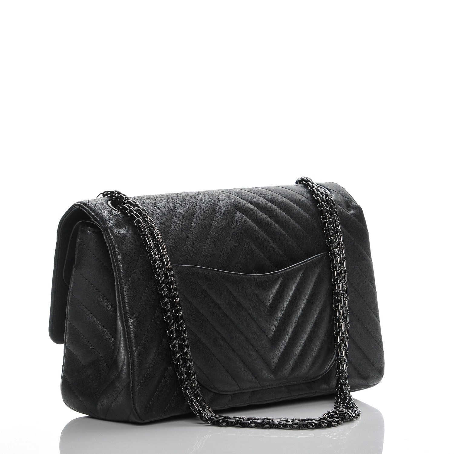 Chanel Sheepskin Chevron Quilted 2.55 Reissue 226 Flap So Black 3 of 8