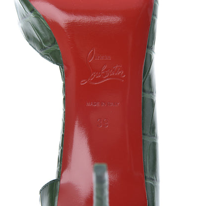 Christian Louboutin Crocodile Embossed Calfskin Iriza 100 Pumps 39 Green 7 of 9