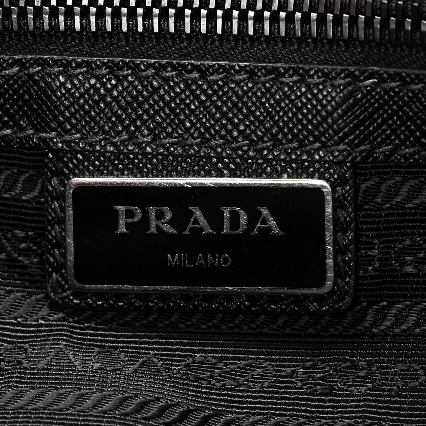 Tessuto Nylon Saffiano Pocket Single Snap Buckle Messenger Flap Bag Black Bleuette Marmo