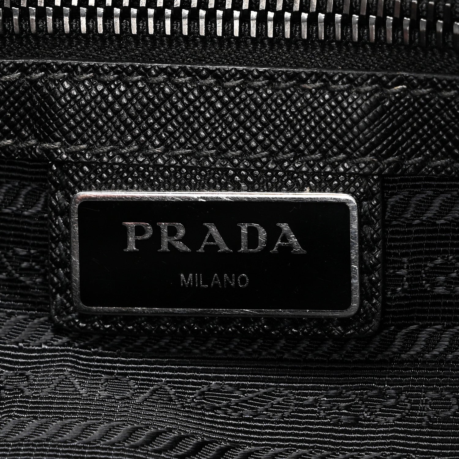 Prada Tessuto Nylon Saffiano Pocket Single Snap Buckle Messenger Flap Bag Black Bleuette Marmo 6 of 9