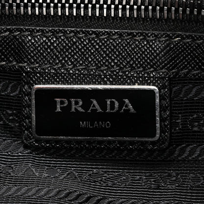 Prada Tessuto Nylon Saffiano Pocket Single Snap Buckle Messenger Flap Bag Black Bleuette Marmo 6 of 9