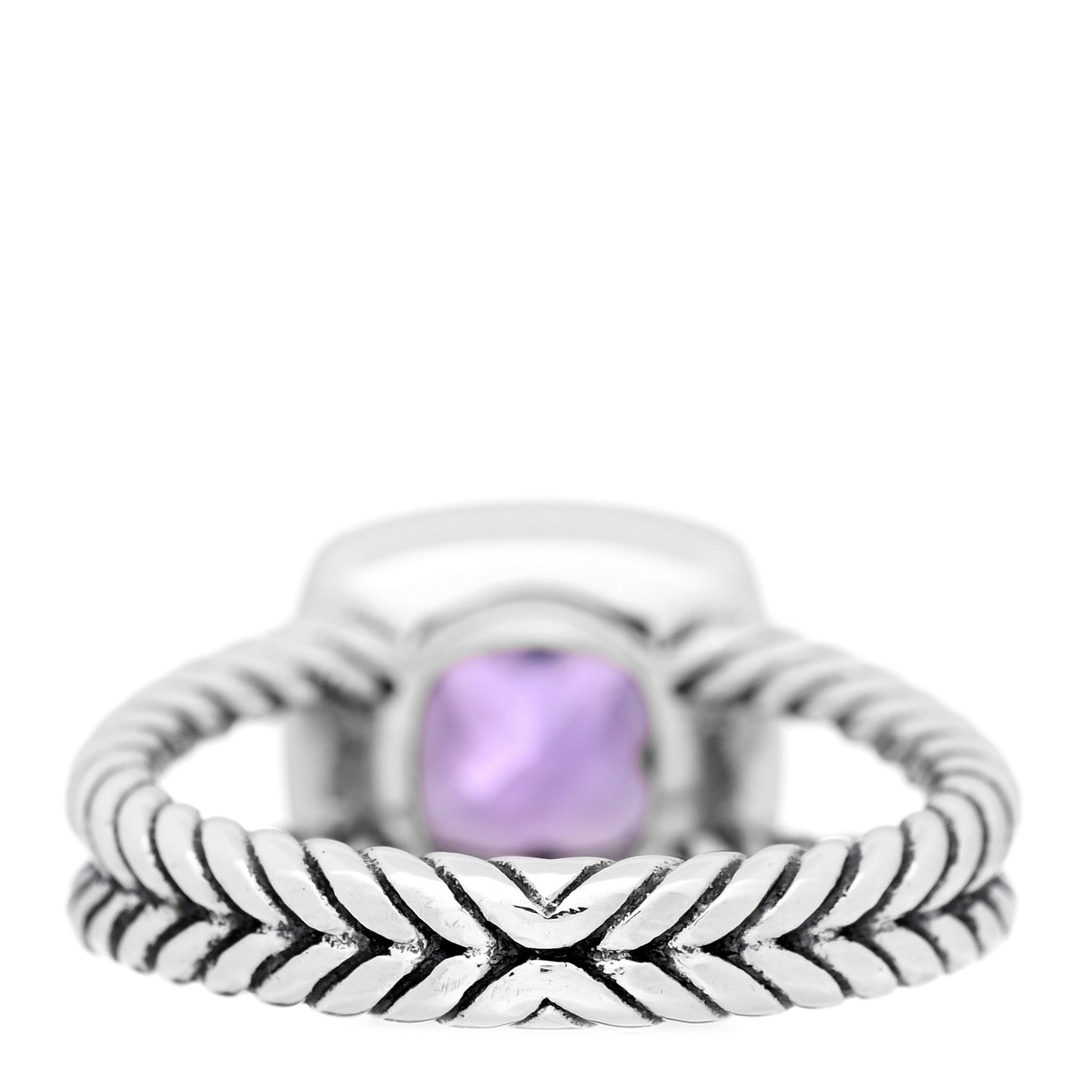 Sterling Silver Diamond Amethyst 7mm Petite Albion Ring 52 6