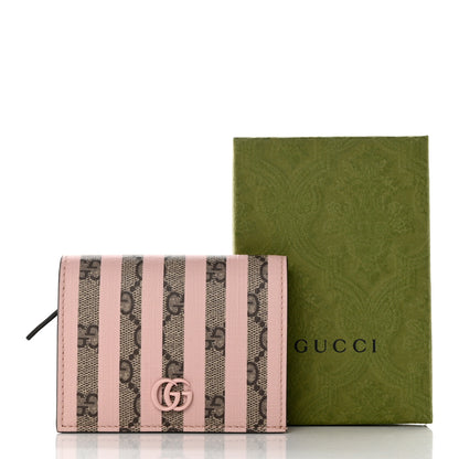 Gucci GG Supreme Monogram Vitello Eclipse Enamel Stripes GG Marmont Card Case Wallet Beige Ebony Perfect Pink 8 of 8