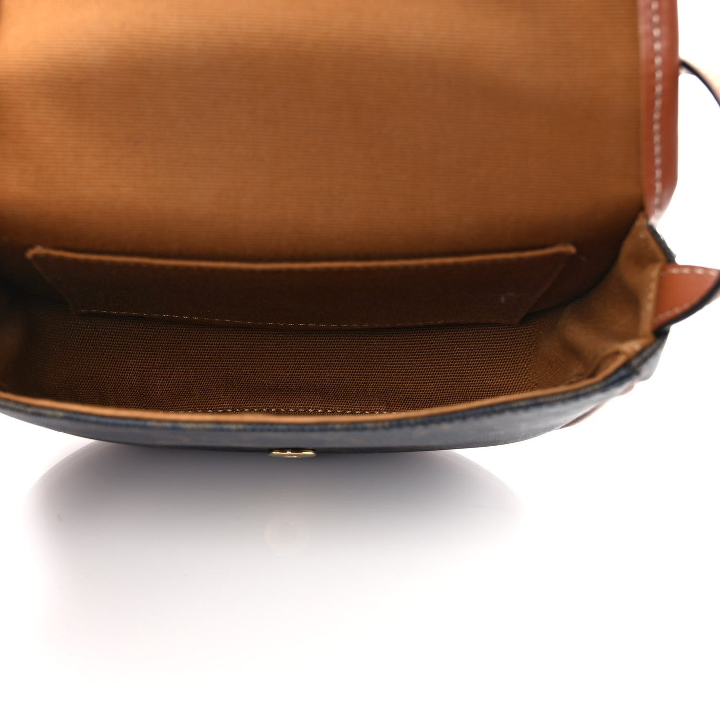Canvas Calfskin Triomphe Mini Besace Tan