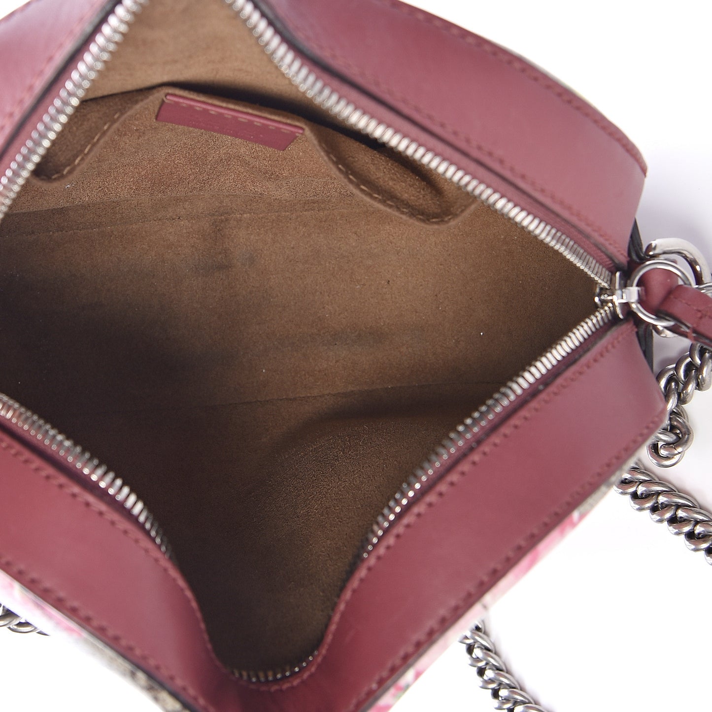 GG Supreme Monogram Blooms Mini Chain Shoulder Bag Beige Multicolor Dry Rose