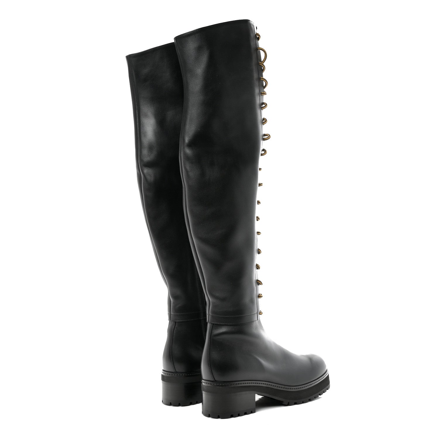 Christian Dior Soft Calfskin D-Road High Boots 38.5 Black 4 of 8