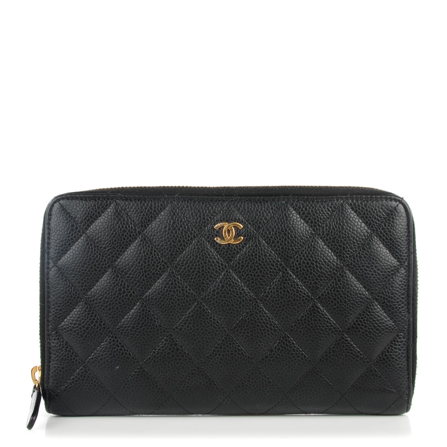 Chanel Caviar Quilted Large Zipped Wallet Black 1 of 8