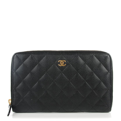 Chanel Caviar Quilted Large Zipped Wallet Black 1 of 8