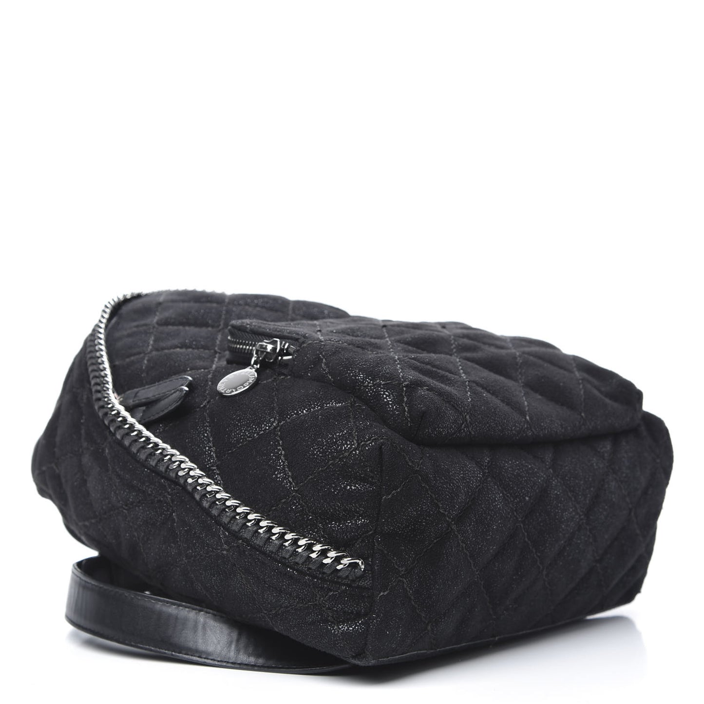 Shaggy Deer Quilted Small Falabella Backpack Black