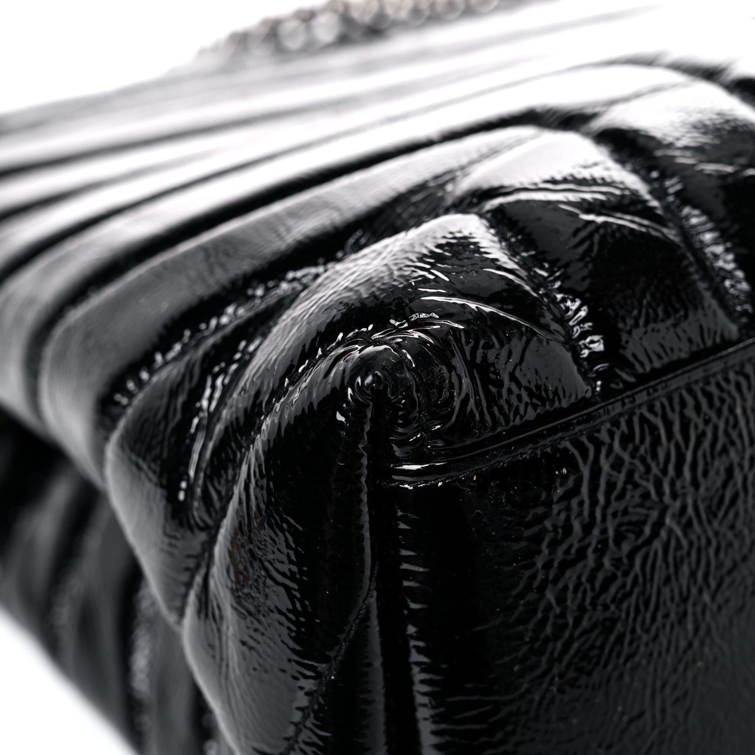 Saint Laurent Patent Y Quilted Monogram Medium Loulou Chain Satchel Black 15 of 17