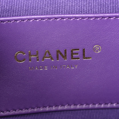 Chanel Lambskin Quilted Small Messenger Bag Purple 6 of 10