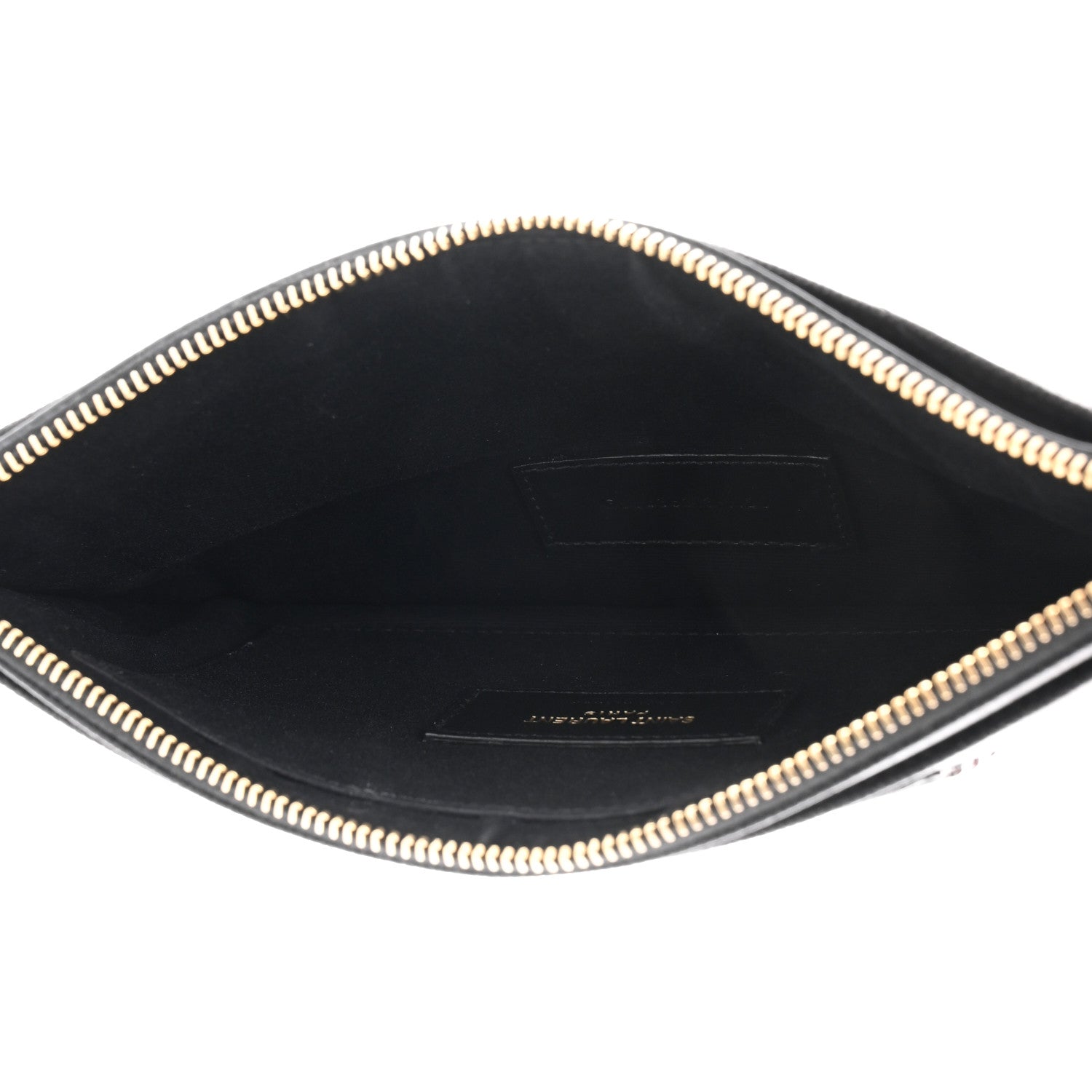 Saint Laurent Grain De Poudre Chevron Monogram Large Bill Pouch Black 5 of 8
