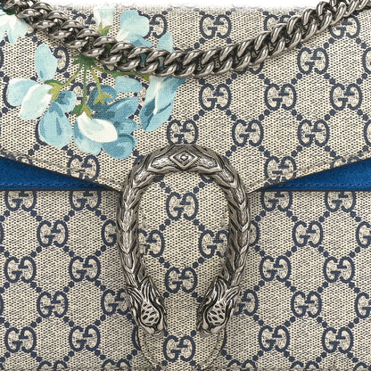 Gucci GG Supreme Monogram Blooms Small Dionysus Shoulder Bag Beige Navy Vintage Blue 8 of 10