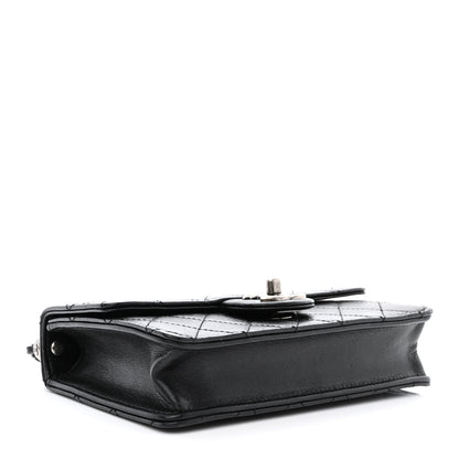 Chanel Goatskin Quilted Logo Small Chic Flap Black 4 of 10