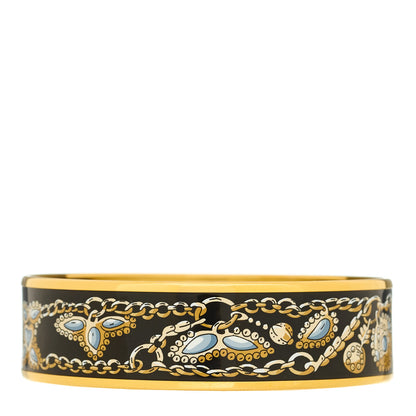 Hermes Enamel Printed Wide Bracelet 65 Black 1 of 5