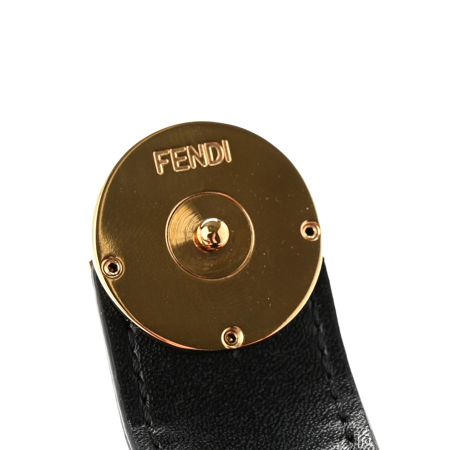 Vitello Liberty F is Fendi Bi-Color FF 1974 Embossed Gusseted Card Holder Maya Black