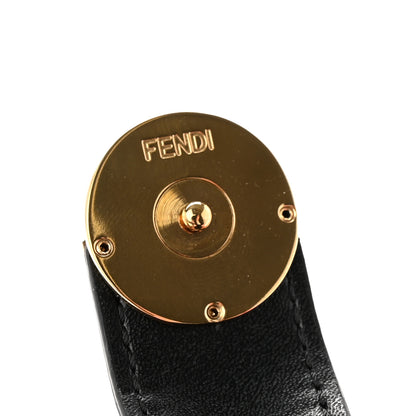 Fendi Vitello Liberty F is Fendi Bi-Color FF 1974 Embossed Gusseted Card Holder Maya Black 9 of 10