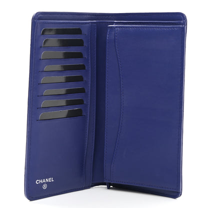 Chanel Lambskin Quilted Yen Wallet Dark Blue 5 of 8