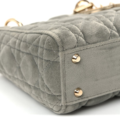 Christian Dior Velvet Mini Lady Dior Gray 9 of 10