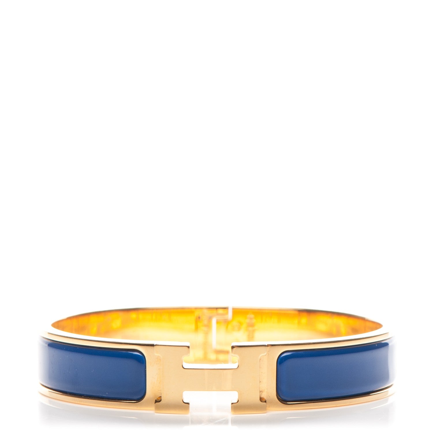Hermes Enamel Narrow Clic Clac H Bracelet GM Bleu Royal 1 of 5