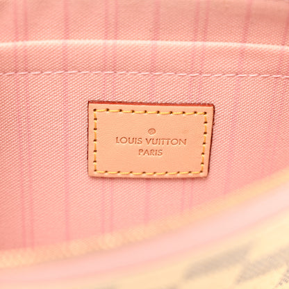 Louis Vuitton Damier Azur Neverfull MM GM Pochette Rose Ballerine 6 of 9