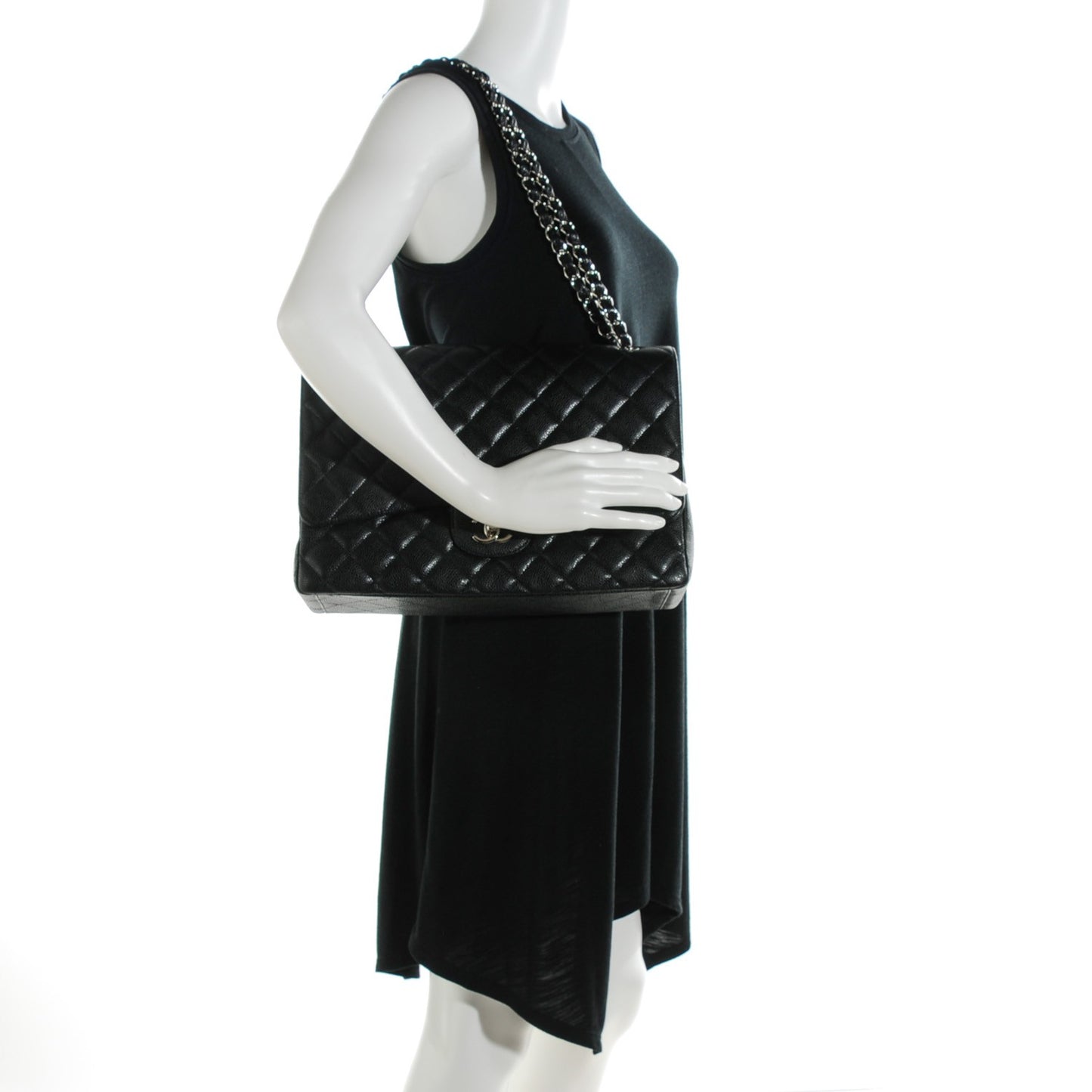 Caviar Quilted Maxi Single Flap Black