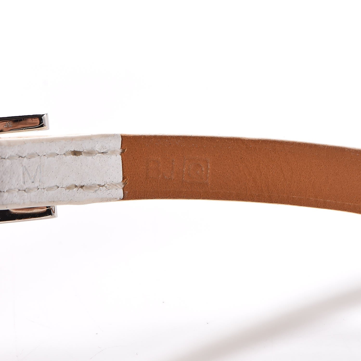 Hermes Epsom Hapi 3 MM Triple Tour Wrap Bracelet M White 6 of 6