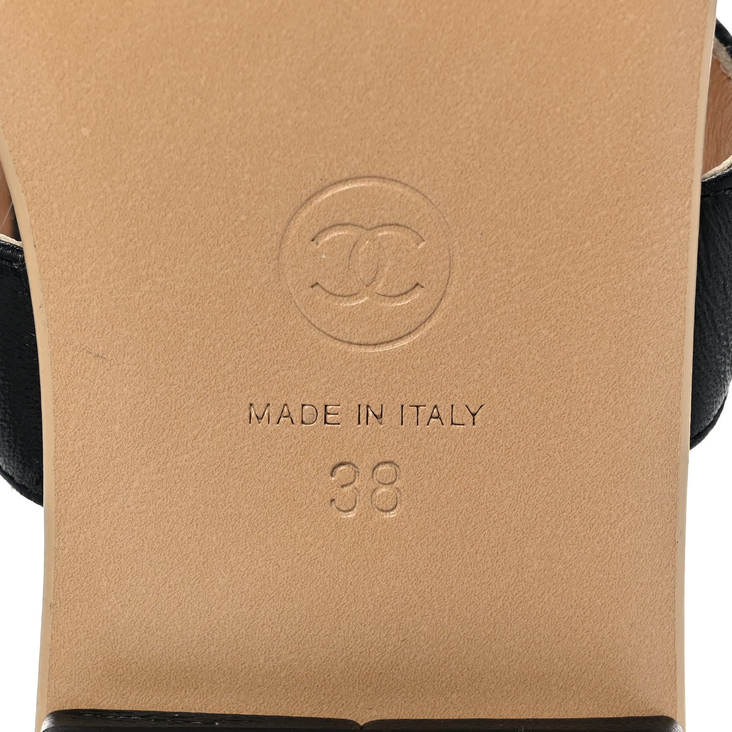 Chanel Lambskin Chain CC Thong Sandals 38 Black 6 of 8
