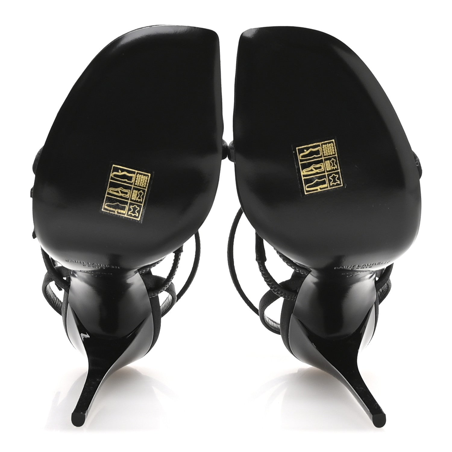 Saint Laurent Crepe Satin Crystal Jerry 110 Sandals 37 Black 6 of 8