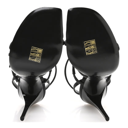 Saint Laurent Crepe Satin Crystal Jerry 110 Sandals 37 Black 6 of 8