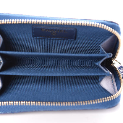 Chanel Metallic Caviar Quilted Zip Coin Purse Dark Blue 5 of 8