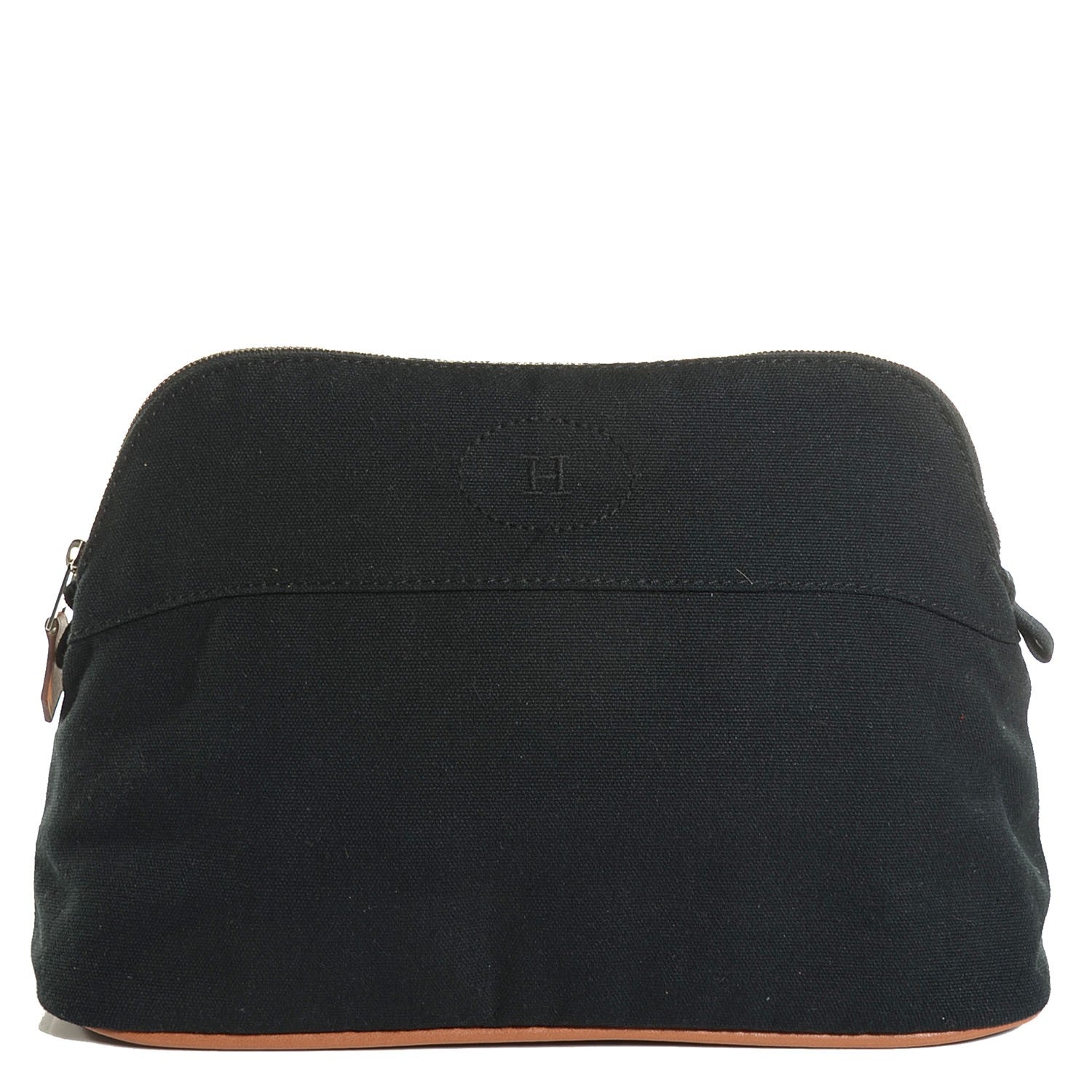 Hermes Cotton Canvas Bolide Travel Cosmetic Pouch Black 1 of 11