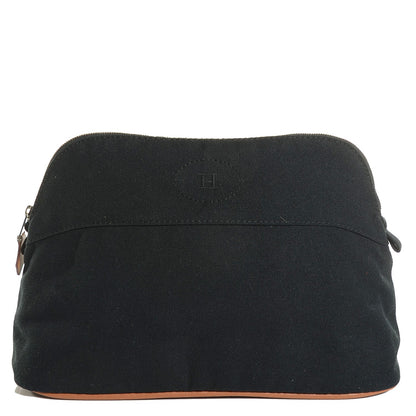 Hermes Cotton Canvas Bolide Travel Cosmetic Pouch Black 1 of 11