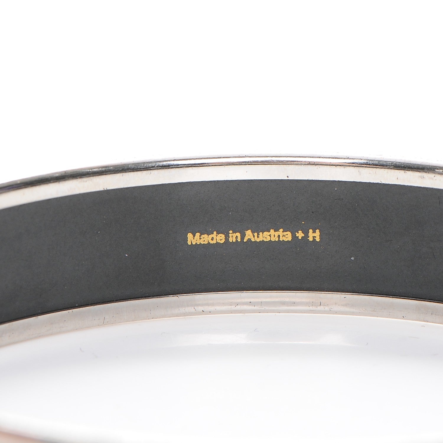 Hermes Enamel Printed Handwriting Bracelet 65 Black 4 of 6