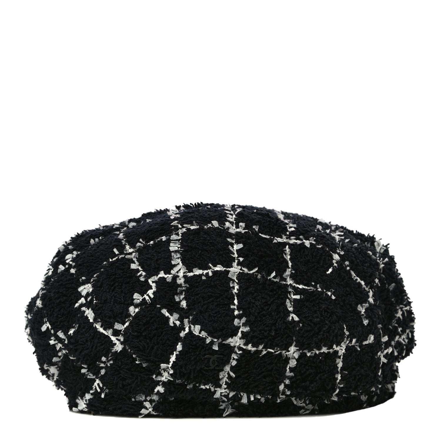 Chanel Cotton Tweed CC Beret S Black White 1 of 5