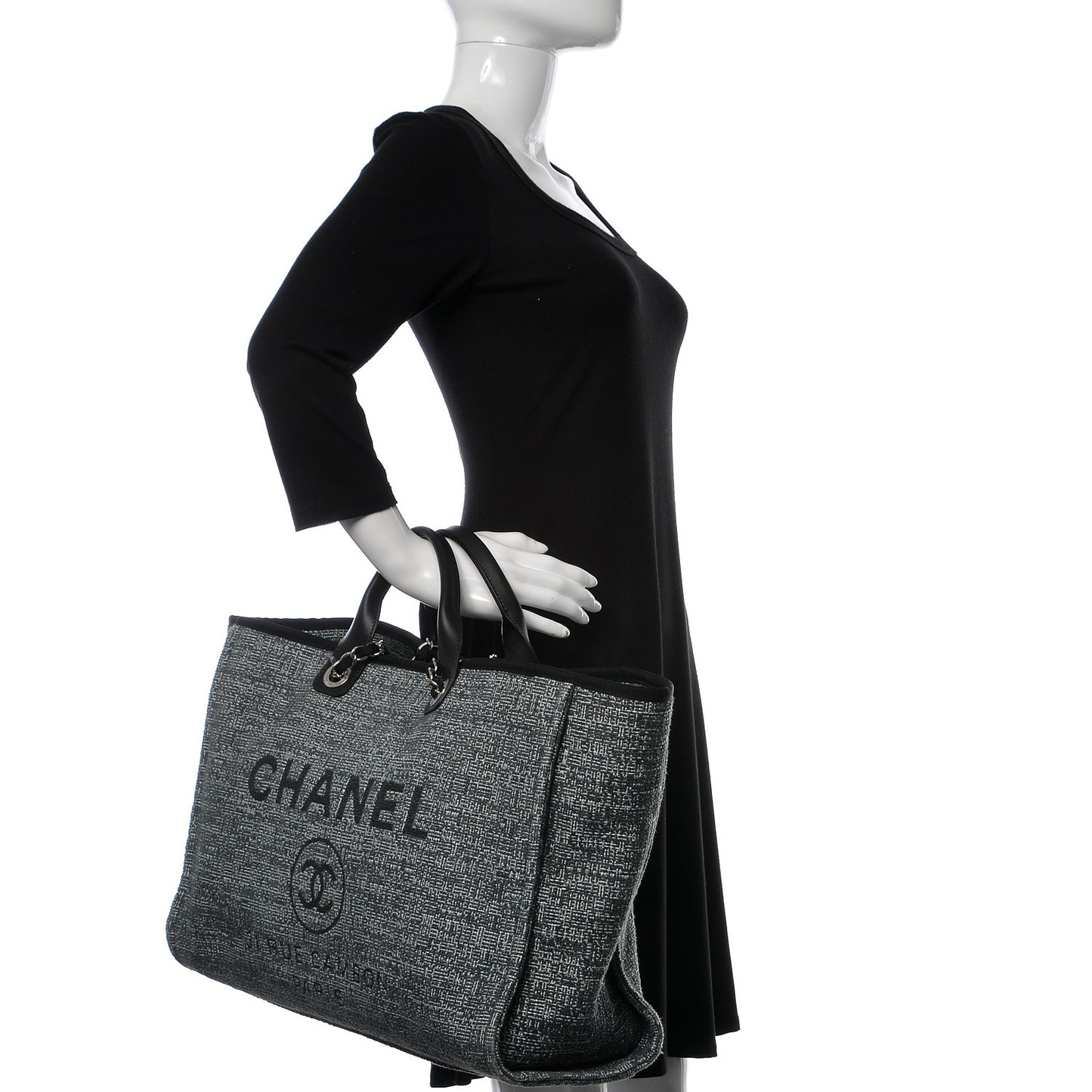 Canvas Large Deauville Tote Charcoal