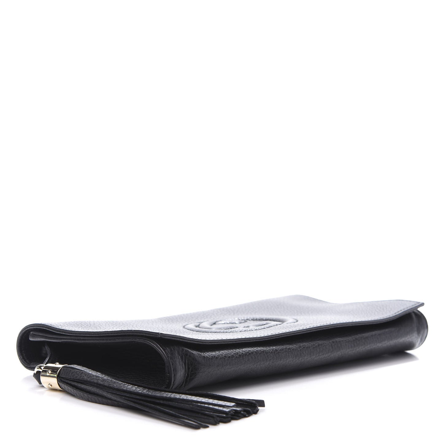 Pebbled Calfskin Medium Soho Clutch Black