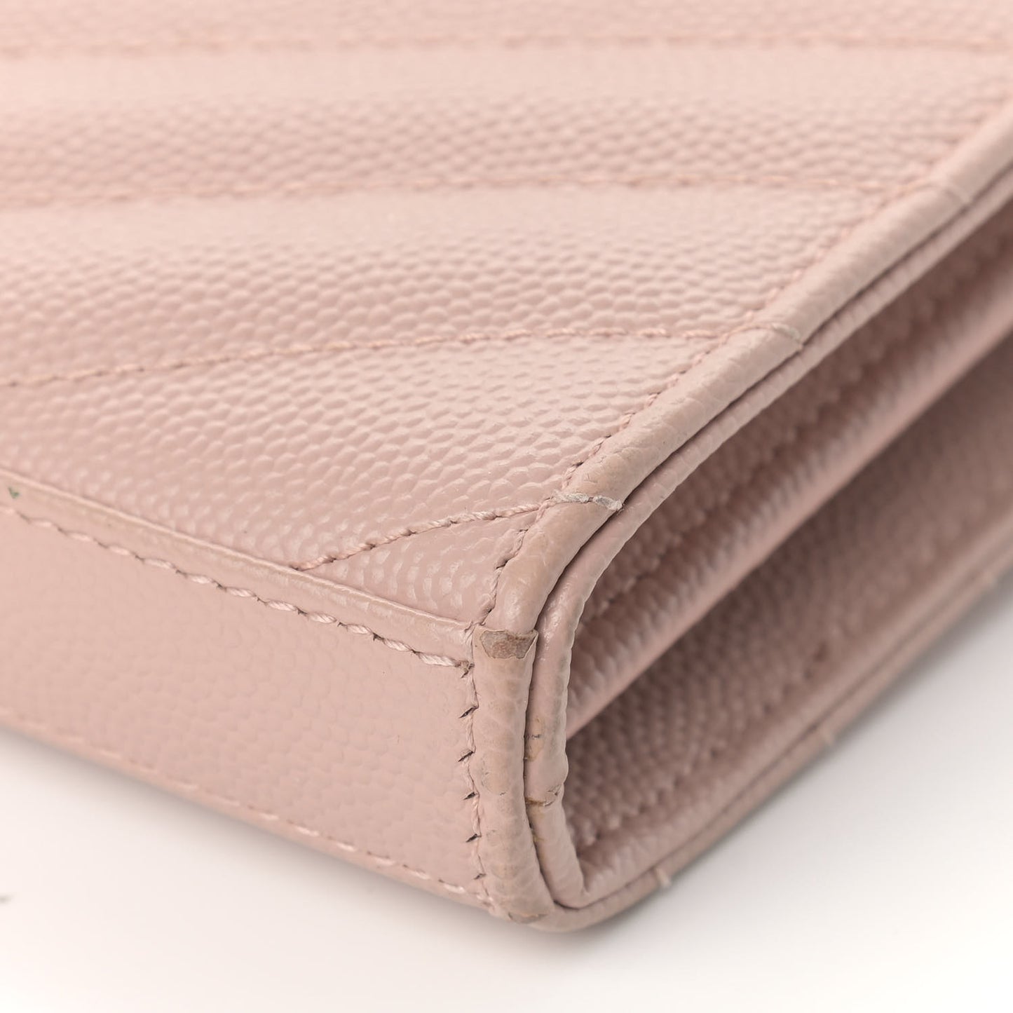 Grain De Poudre Matelasse Chevron Monogram Chain Wallet Pale Pink