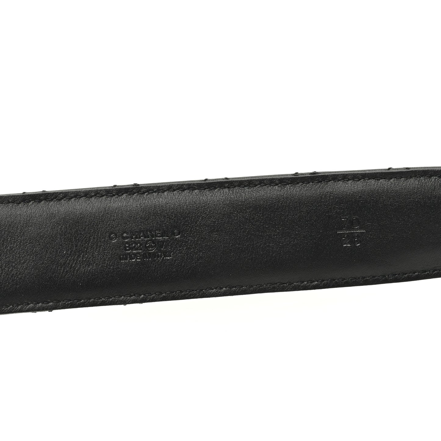 Calfskin Quilted CC Chain Belt 70 28 Black