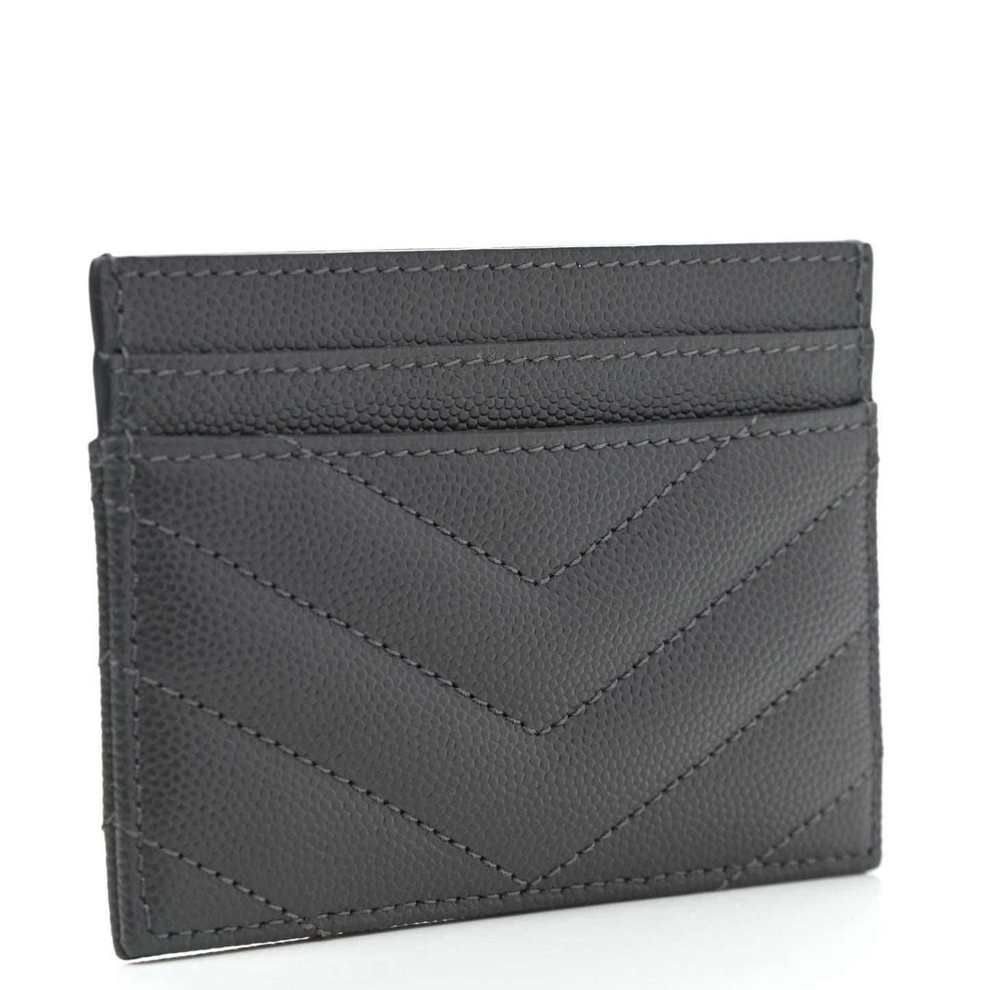 Grain De Poudre Matelasse Chevron Monogram Credit Card Case Storm