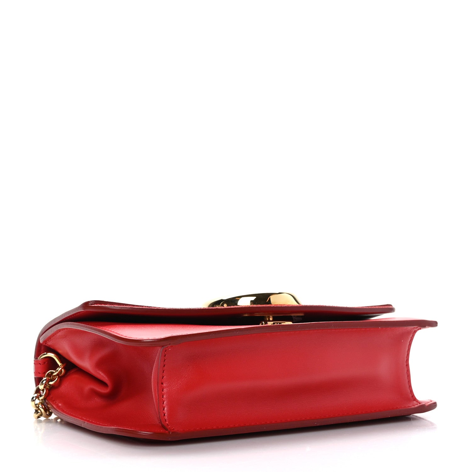 Chloe Calfskin Suede C Clutch With Chain Plaid Red 4 of 9