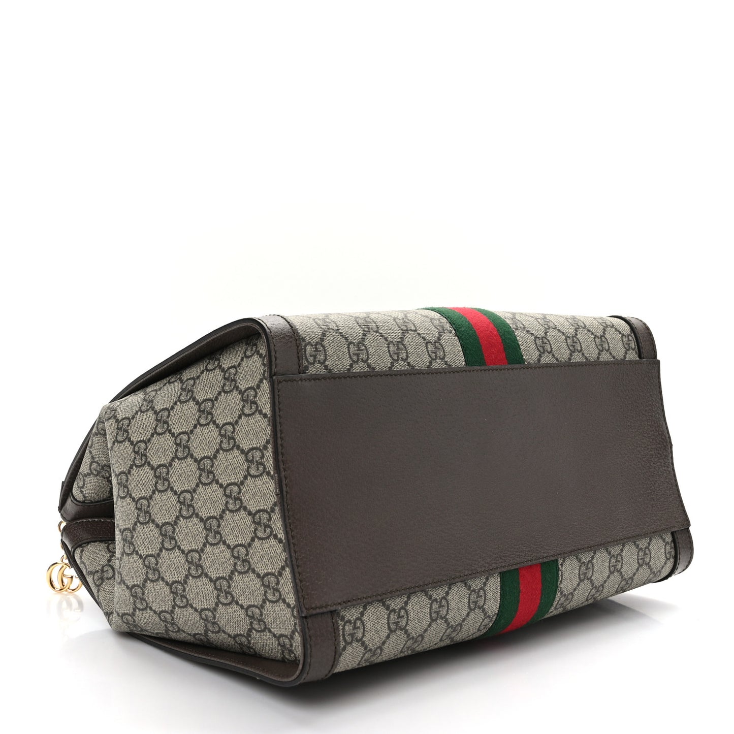 GG Supreme Monogram Web Medium Ophidia Tote Bag Brown
